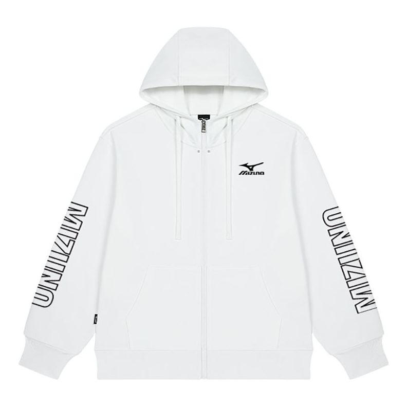Mizuno Logo Sweat Jacket 'White' A2CA2A41