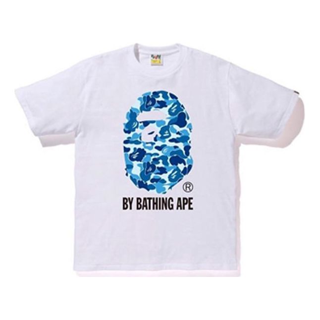 A Bathing Ape Camouflage Ape Head Logo T-Shirt 'White Blue' BAPE19SS-004