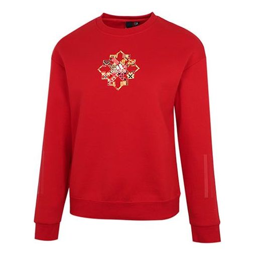 (WMNS) adidas Cny Sweat limited Funny Pattern Sports Round Neck Hoodie Red HC2804