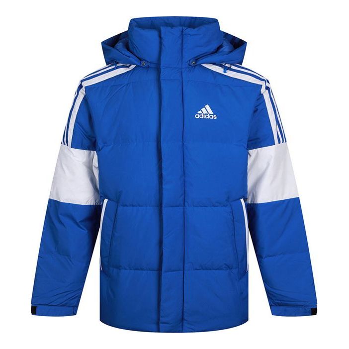 adidas 3st Puff Down J Outdoor Sport Hood Down Jacket Men's Blue GF0099