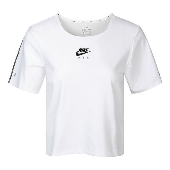 (WMNS) Nike Air Dri-FIT Quick Dry Casual Sports Running Short Sleeve 'White' CU3059-100