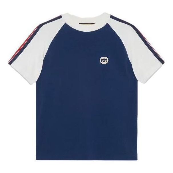 Gucci Cotton Jersey T-Shirt With Patch 'Blue White' 752191-XJFR5-4912