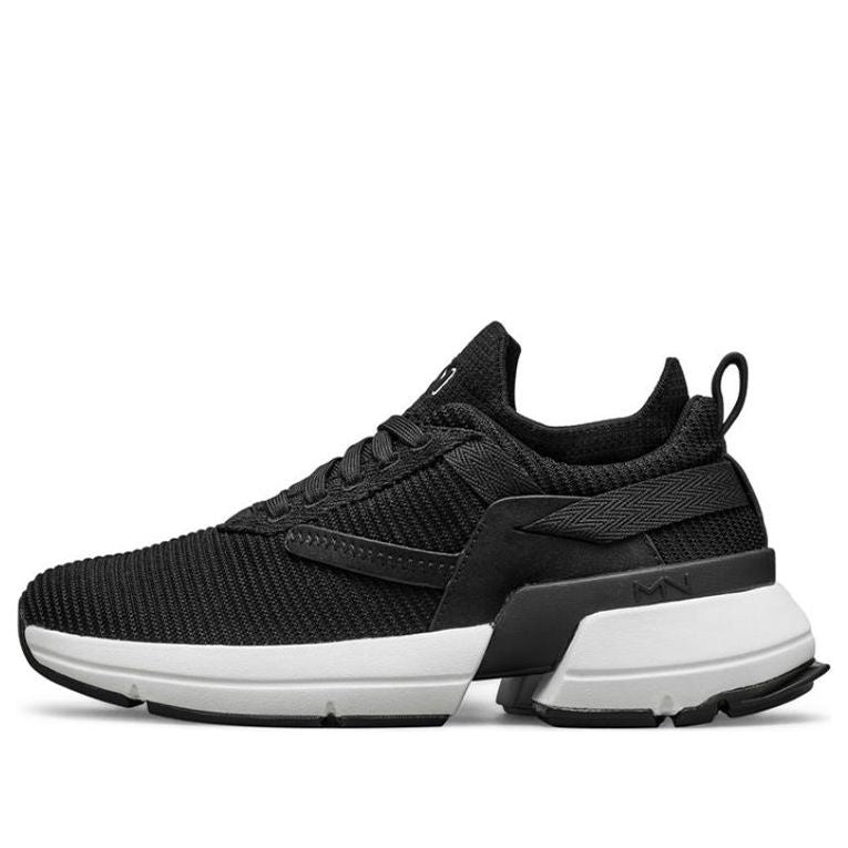 (WMNS) Skechers Split Running Shoes Black/White 133017-BLK