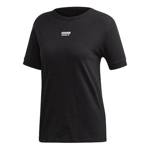 (WMNS) adidas Classic box logo Pattern Short Sleeve Black ED5842