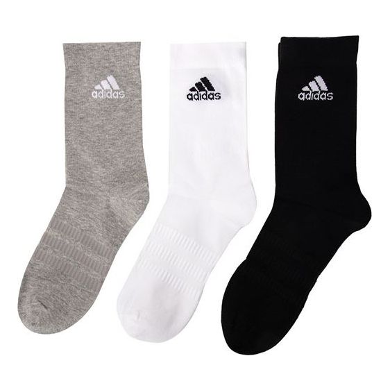 adidas Light Crew 3pp Athleisure Casual Sports Logo Breathable Socks Unisex 3 Pairs DZ9392