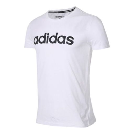 adidas neo Alphabet logo Printing Short Sleeve White DW7910