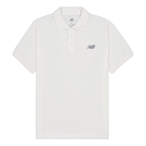 New Balance Cotton Polo T-shirt 'White' MT41503-WT