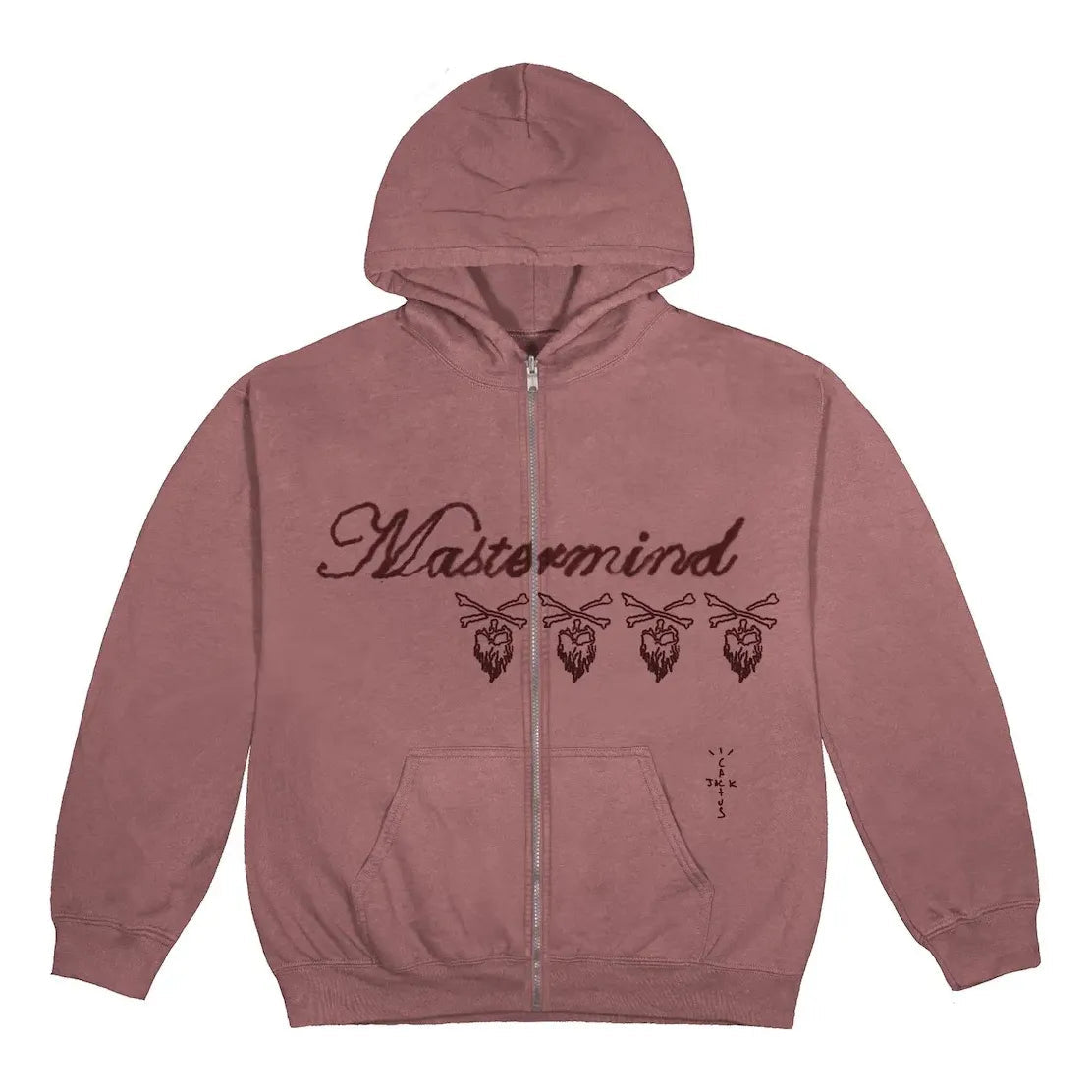 Travis Scott Cactus Jack S22 For Mastermind Skull Zip Up Hoodie 'Washed Red' CJFM-HZ07