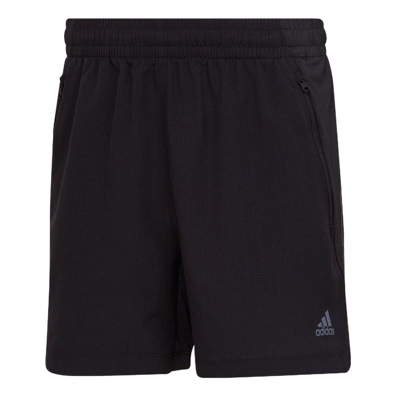Men's adidas Solid Color Logo Printing Elastic Waistband Gym Shorts Black HD3557