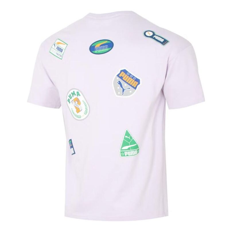 PUMA Team Badge Relaxed Short Sleeve T-Shirt 'Purple' 623249-17