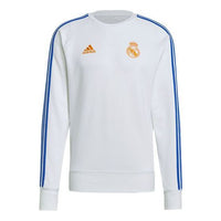 Men's adidas Real Real Madrid Soccer/Football Training Sports Round Neck Pullover White GR4341