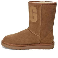 (WMNS) UGG Classic Short UGG Rubber Logo Fleece Lined 1108230-CHE
