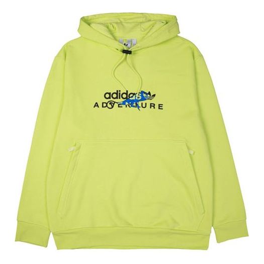 adidas originals Adv Logo Hoody Dragon Printing Sports Yellow GN2344