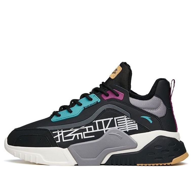 ANTA Retro Low Sneakers 'Black Grey Blue' 112148980-2
