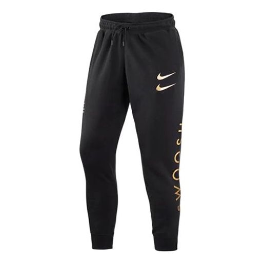 Men's Nike Fleece Knit Printing Casual Sports Pants/Trousers/Joggers Autumn Black DO2804-010