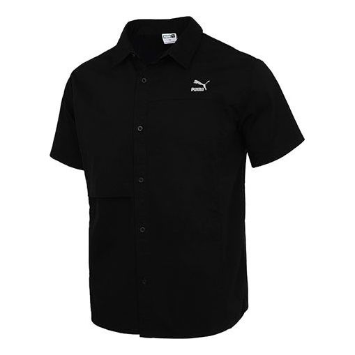PUMA Classics Oversized Short Sleeve Polo Shirt 'Black' 533739-01
