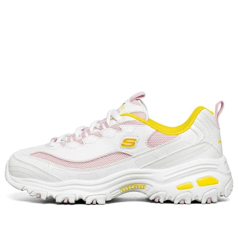 (WMNS) Skechers D'lites 1.0 GS White/Yellow/Pink 66666214-WLPK
