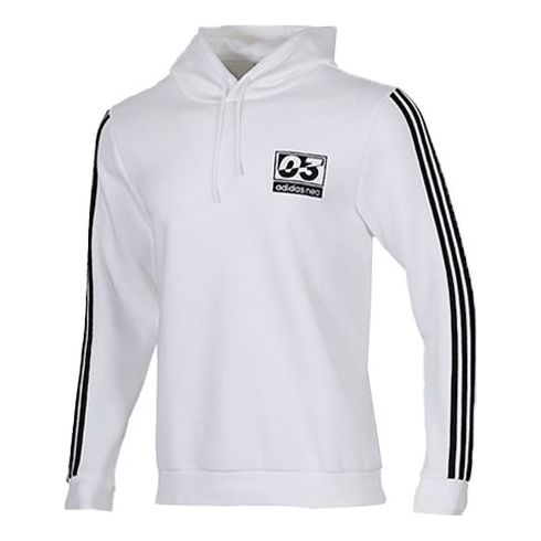 adidas neo Sports Pullover hooded Long Sleeves White FU1041
