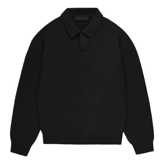 Fear of God Essentials FW23 Knit Polo Shirt 'Jet Black' 192BT232180F