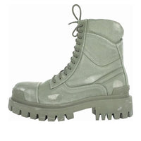 Balenciaga Combat Strike Boots 'Washed Green Cotton' 694042W2H113300
