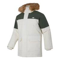 New Balance Warm Hooded Down Jacket 'White Black' AMJ34323-CIC