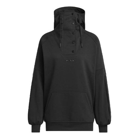 adidas originals x IVY PARK Snap-Neck Hoodie 'Black' IK9647