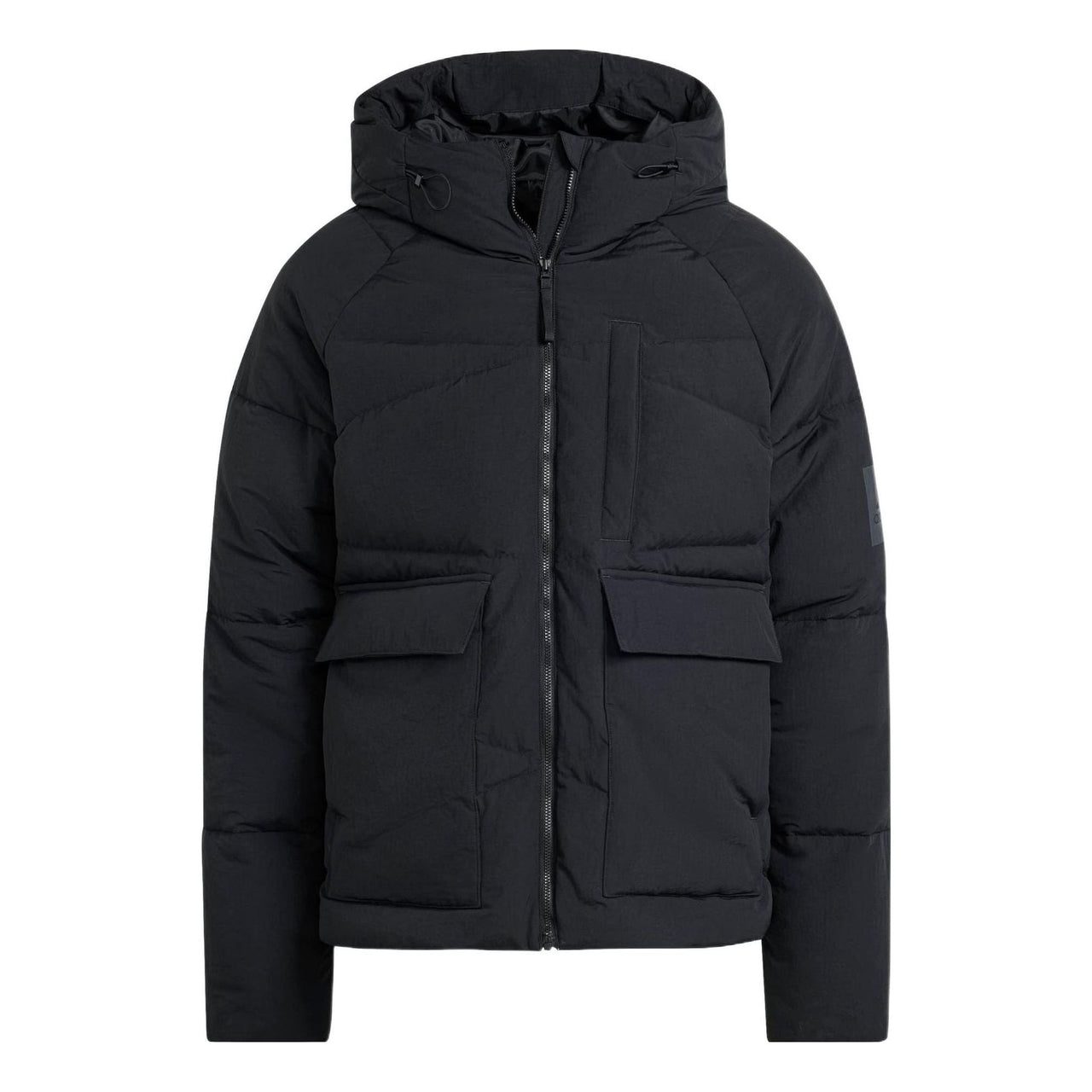 adidas Solid Color Zipper Hooded Long Sleeves Down Jacket Men's Black HN9930