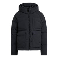adidas Solid Color Zipper Hooded Long Sleeves Down Jacket Men's Black HN9930