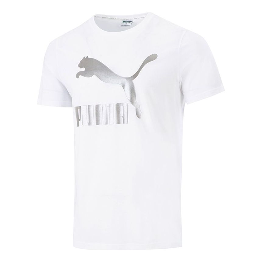 PUMA Athleisure Casual Sports Logo Printing Short Sleeve White 532280-52