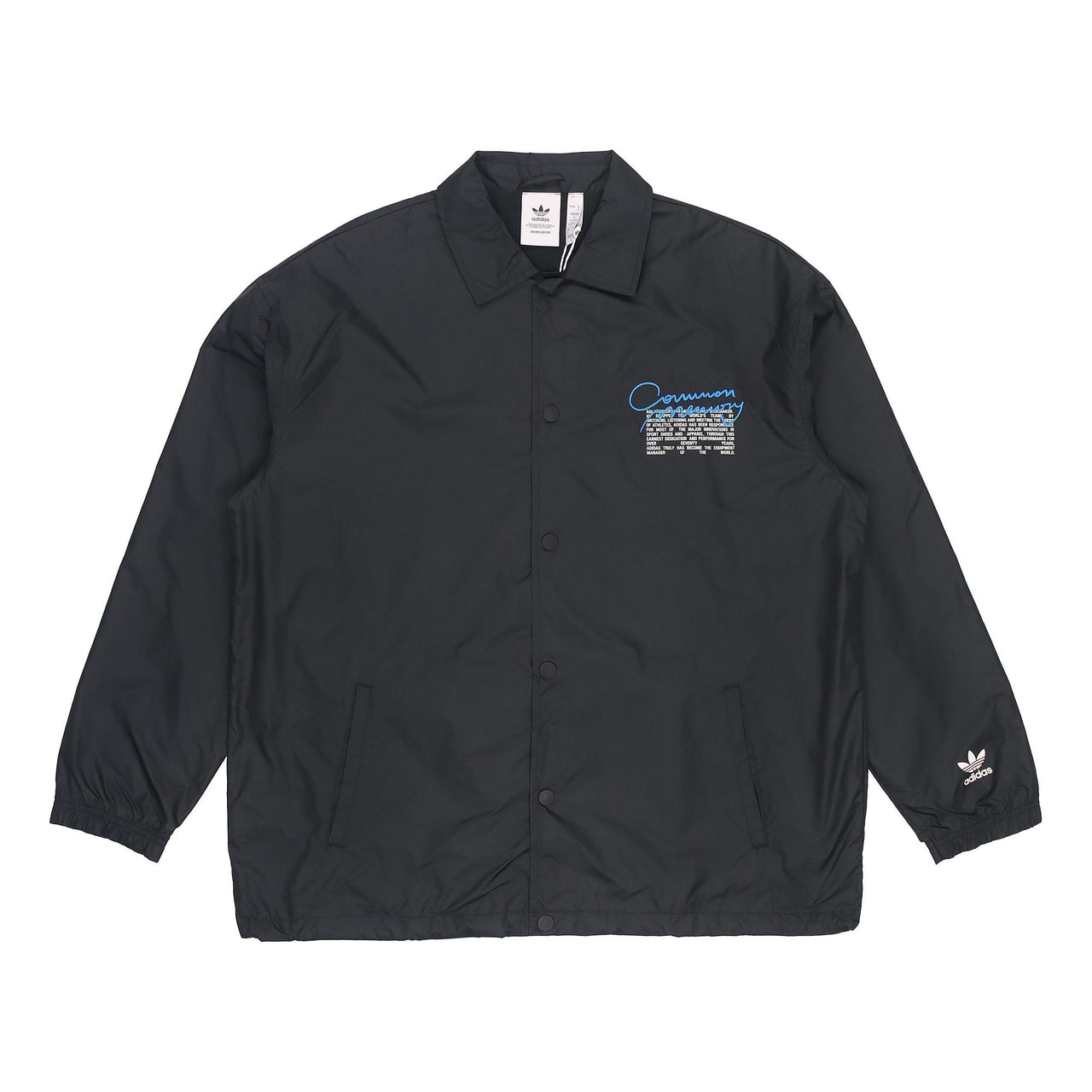 Men's adidas originals C.M.P.COACH JKT Solid Color Lapel Sports Jacket Black H13510