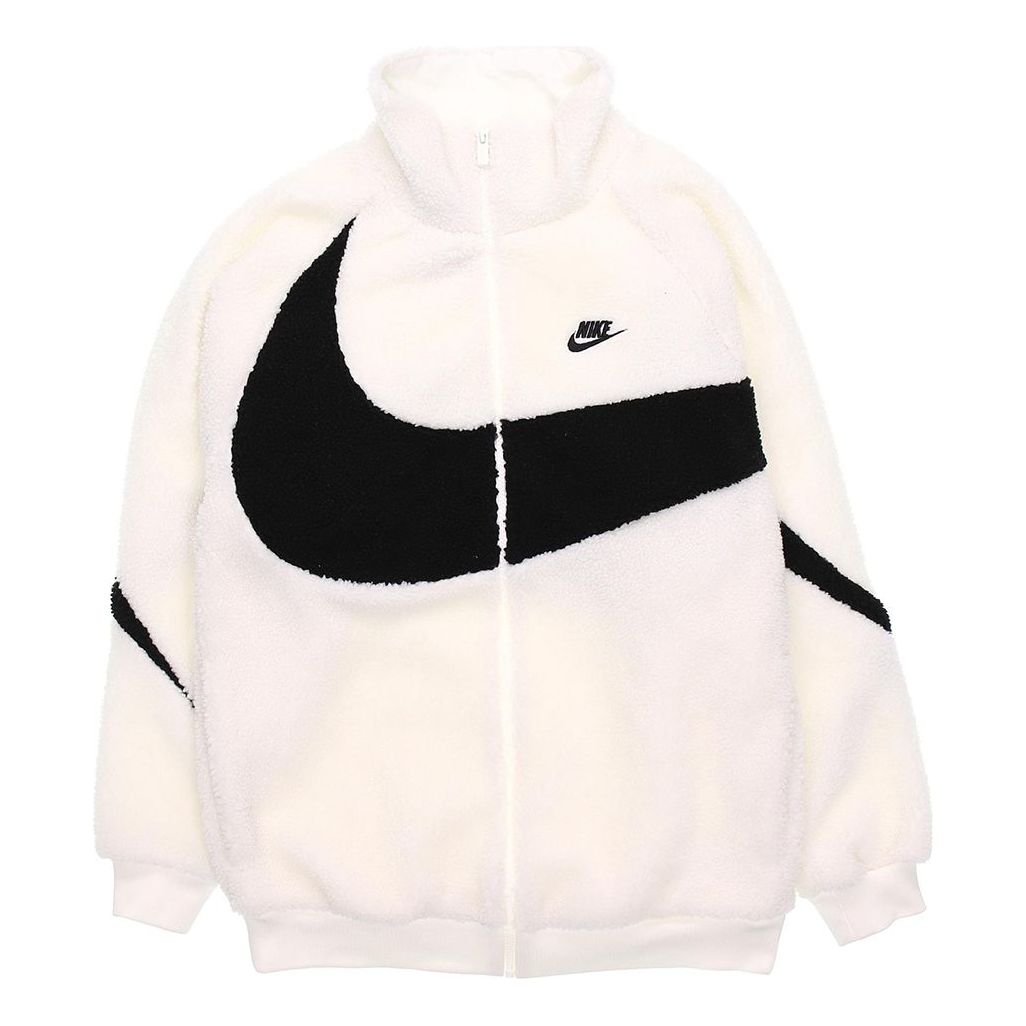 Nike Sportswear Logo polar fleece Stand Collar Jacket White DH2474-110