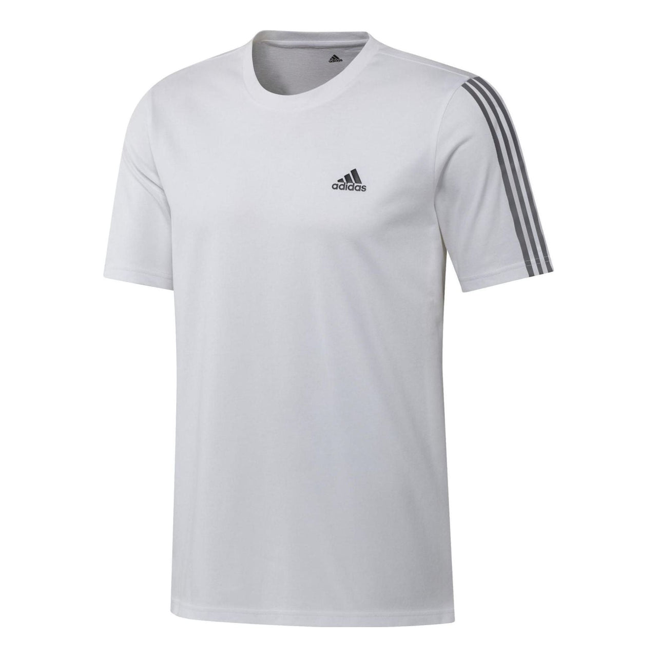 adidas Solid Color Stripe Logo Printing Short Sleeve White GK9431