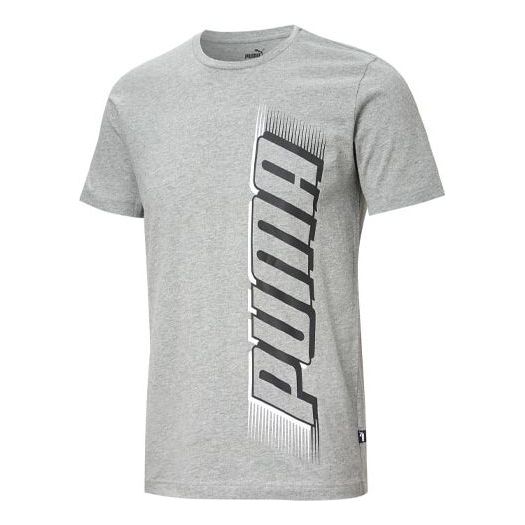PUMA Chest Large Logo Printed Short Sleeve T-Shirt 'Grey' 581903-03