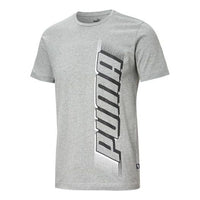 PUMA Chest Large Logo Printed Short Sleeve T-Shirt 'Grey' 581903-03