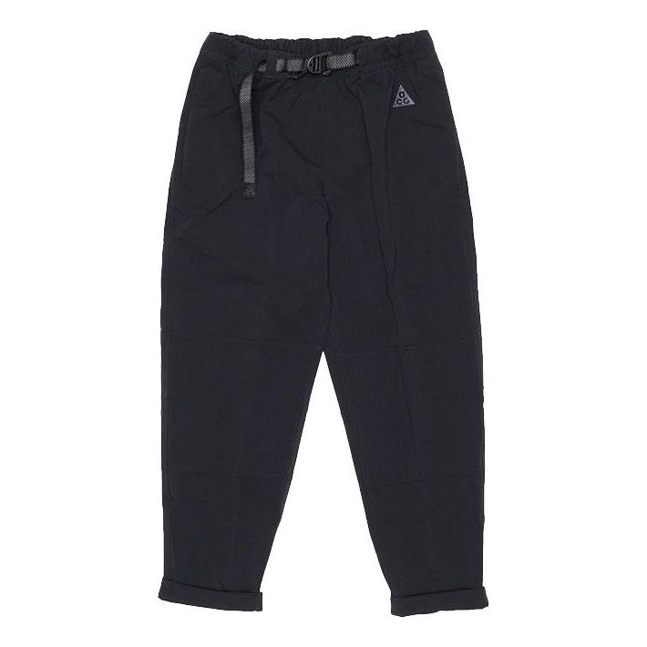Men's Nike ACG Solid Color Splicing Belt Waterproof Breathable Athleisure Casual Sports Pants Autumn Black CV0661-010