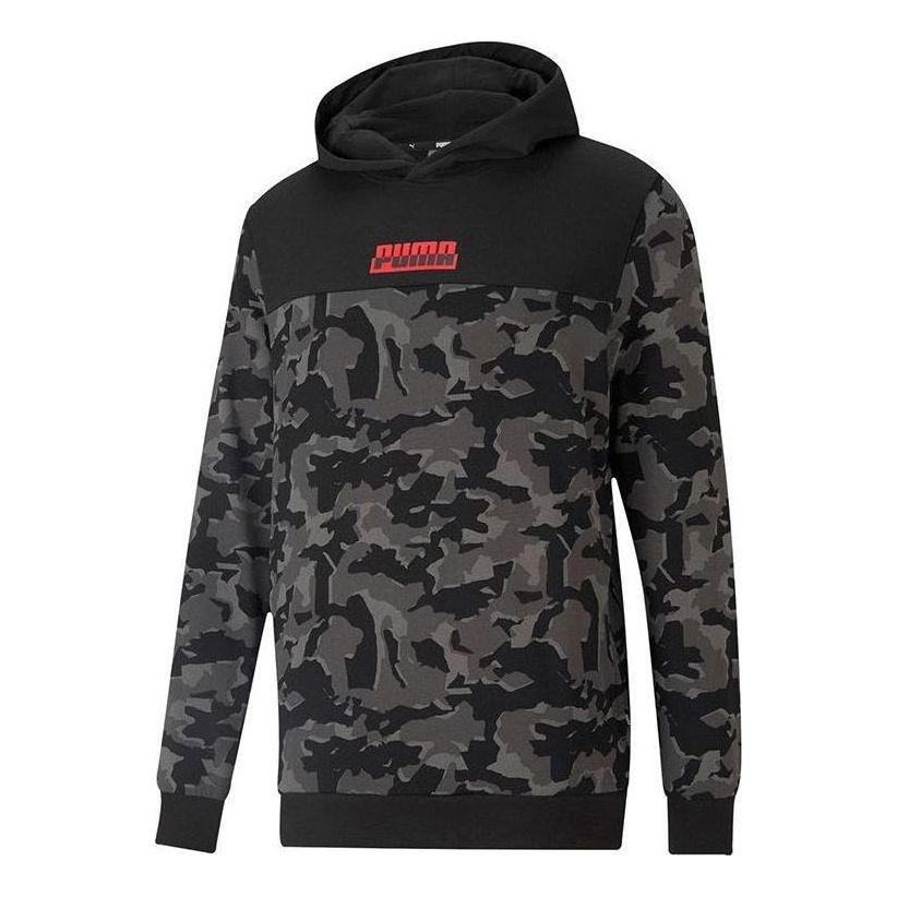 PUMA Moletom Camo Printed Masculino Hoodie 'Black Camo' 588499-01