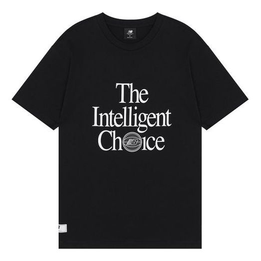 New Balance Men's New Balance Alphabet Printing Sports Round Neck Pullover Short Sleeve Black MT13586-BK