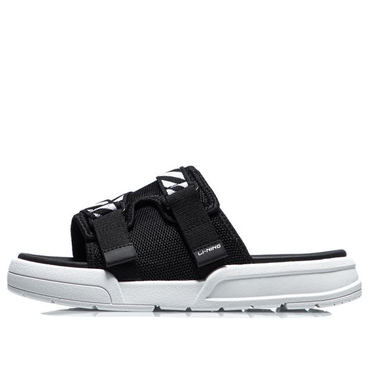 (WMNS) Li-Ning Fashion Slides 'Black White' AGAR014-1