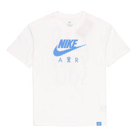 Men's Nike Alphabet Logo Printing Round Neck Cotton Casual Short Sleeve White T-Shirt DQ1017-100