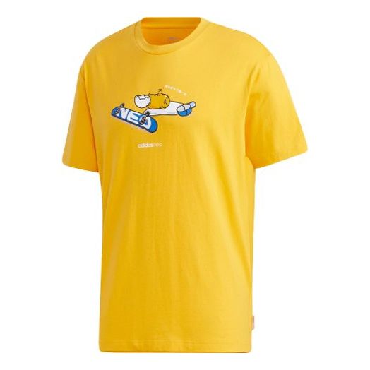 adidas neo Yellow Crossover Printing Sports Short Sleeve Yellow GL7214
