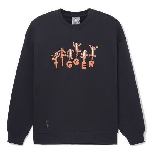 Li-Ning x Disney Crossover Series Cartoon Alphabet Printing Pullover 'Black' AWDS547-1