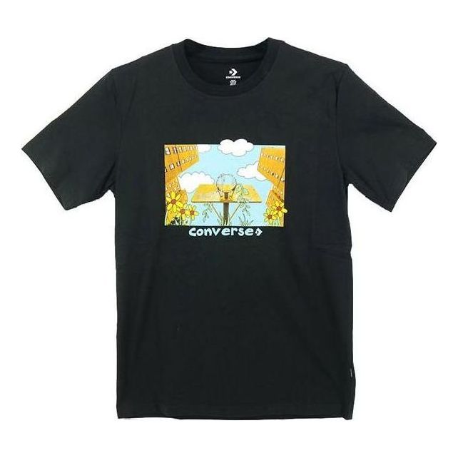 Converse Overgrown Hoops T-Shirt 'Black' 10023257-A01
