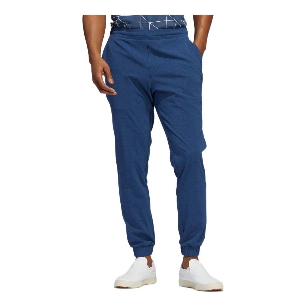 Men's adidas Solid Color Slim Fit Bundle Feet Athleisure Casual Sports Pants Blue HG3670