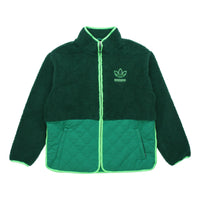 adidas originals Big Trfl Sherpa Outdoor Sport Casual Stitching Stand-collar Jacket Men's Green H09362