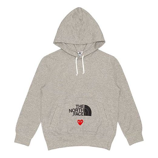 COMME des GARCONS PLAY x The North Face Crossover play together Series Logo hooded Drawstring Grey AE-T204-051-1