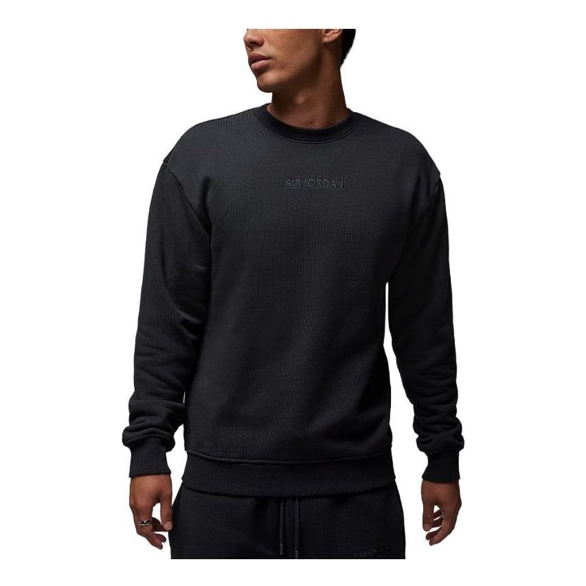 Air Jordan Wordmark knitted crew neck sweatshirt 'Black' FJ7789-045