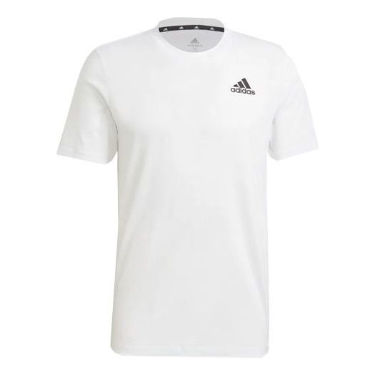 adidas Solid Color logo Sports Short Sleeve White GR0517