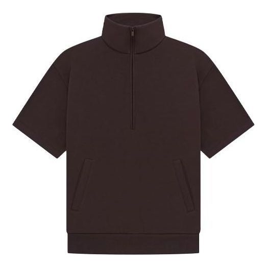 Fear of God Essentials Seal 3/4 Half Zip Sweatshirt 'Dark Brown' 125BT224095F