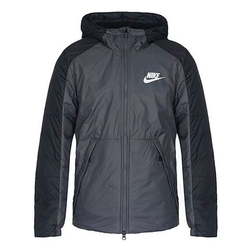 Nike Casual hooded Windproof Stay Warm Black Gray Blackgray AJ7957-021