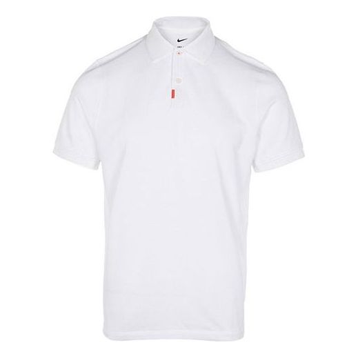 Men's Nike Solid Color Logo Embroidered Half-Fastening Pullover Short Sleeve White Polo Shirt DB3264-100